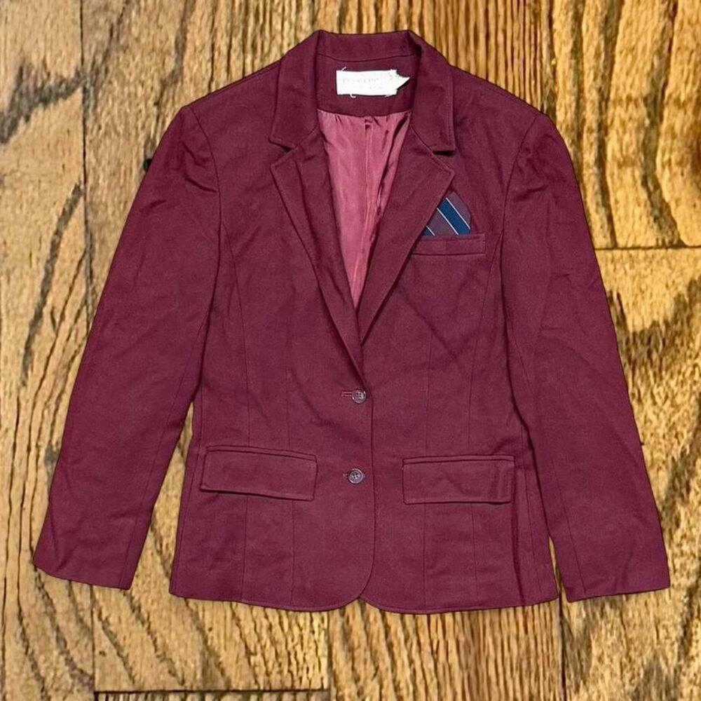 Vintage 50’s Burgundy Pendleton Wool Blazer Jacke… - image 1